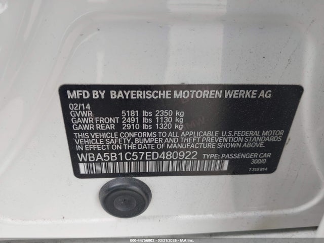 2014 BMW 535I WBA5B1C57ED480922 Photo 8