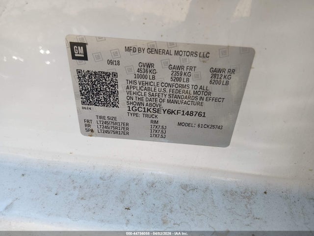1GC1KSEY6KF148761 Chevrolet Silverado 2500hd Lt