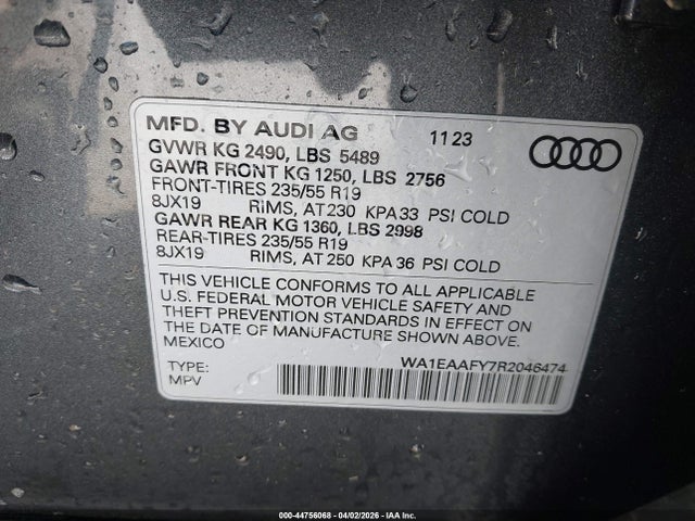 Aukcja sprzedaży 2024 Audi Q5 Premium Plus 45 Tfsi S Line Quattro, vin: WA1EAAFY7R2046474, numer aukcji: 44756068