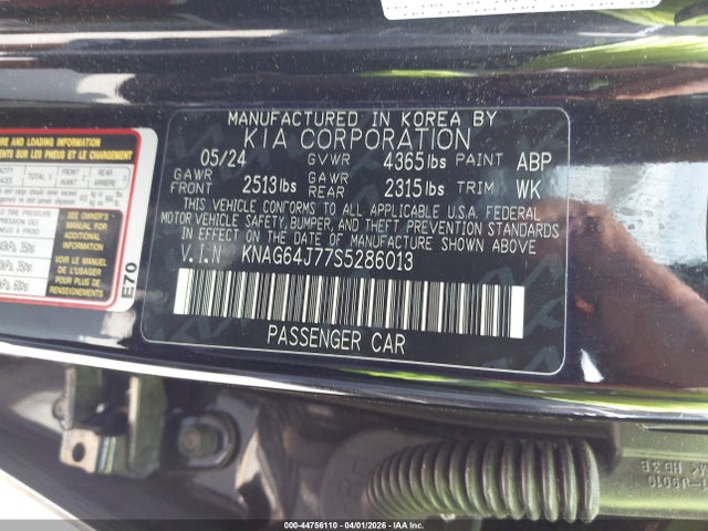 Aukcja sprzedaży 2025 Kia K5 Gt-line, vin: KNAG64J77S5286013, numer aukcji: 44756110