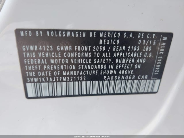 2015 VOLKSWAGEN JETTA 3VW1K7AJ7FM321132 Photo 8