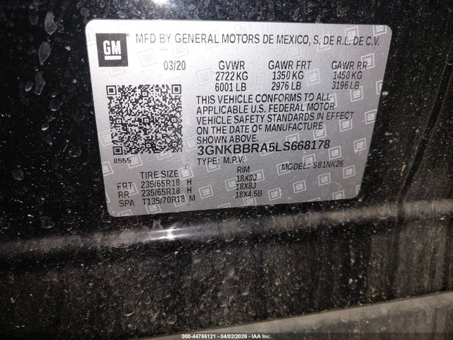 3GNKBBRA5LS668178 Chevrolet Blazer Fwd 1lt