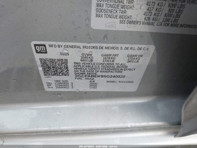 3GCPABEK9SG240020 Chevrolet Silverado 1500 2wd Short Bed Custom