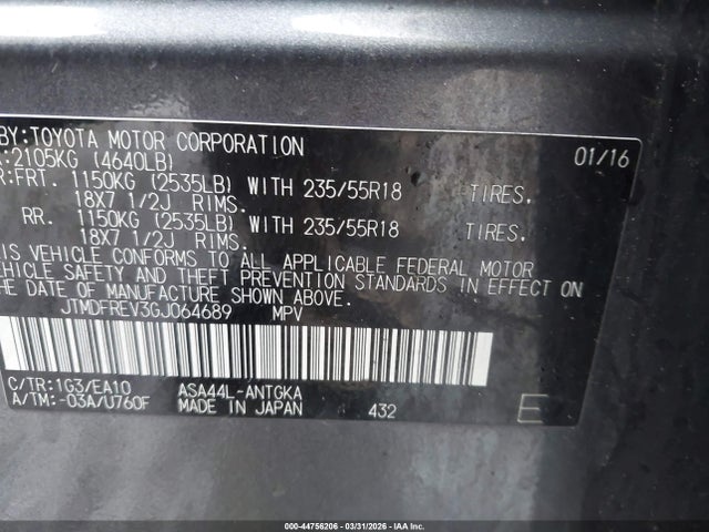 JTMDFREV3GJ064689 Toyota Rav4 Limited
