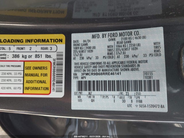 2024 FORD BRONCO SPORT 3FMCR9B68RRE46141 Photo 8