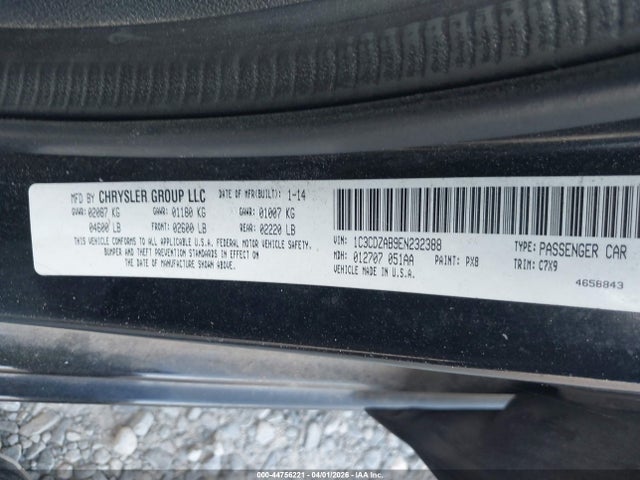 Продаж на аукціоні авто 2014 Dodge Avenger Se, vin: 1C3CDZAB9EN232388, номер лоту: 44756221