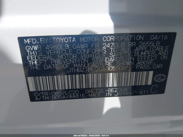 2016 LEXUS GS 350 JTHBZ1BL2GA005506 Photo 8