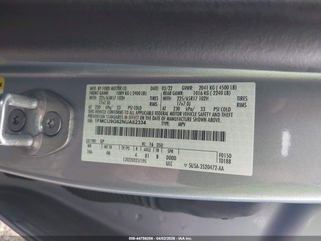 1FMCU9G62NUA62334 Ford ESCAPE SE