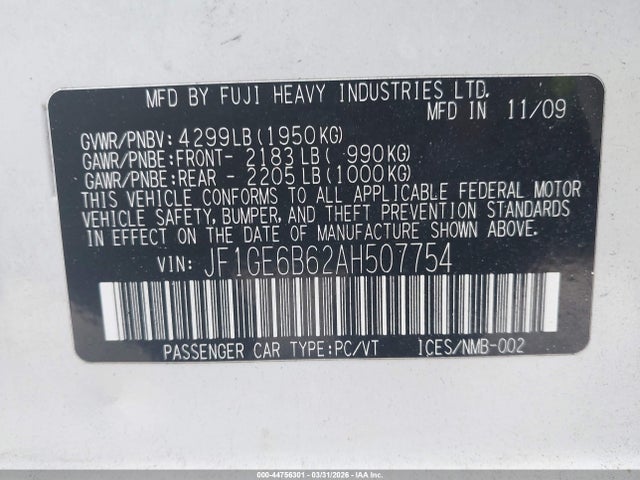 2010 SUBARU IMPREZA JF1GE6B62AH507754 Photo 8