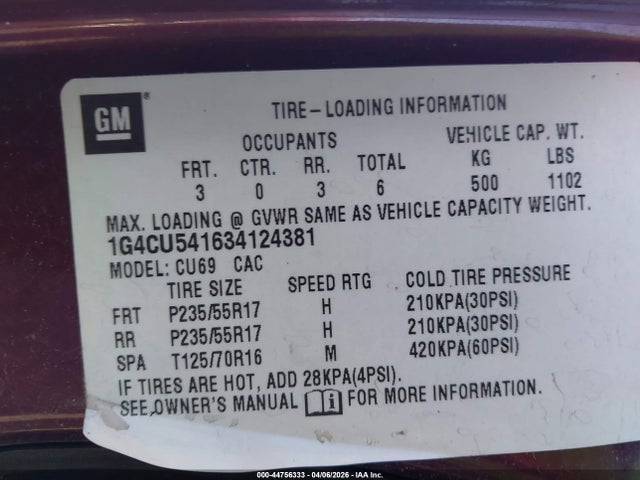 2003 BUICK PARK AVENUE 1G4CU541634124381 Photo 8