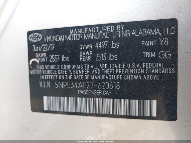 Hyundai SONATA SEL 2018 5NPE34AF2JH620618 Image 9