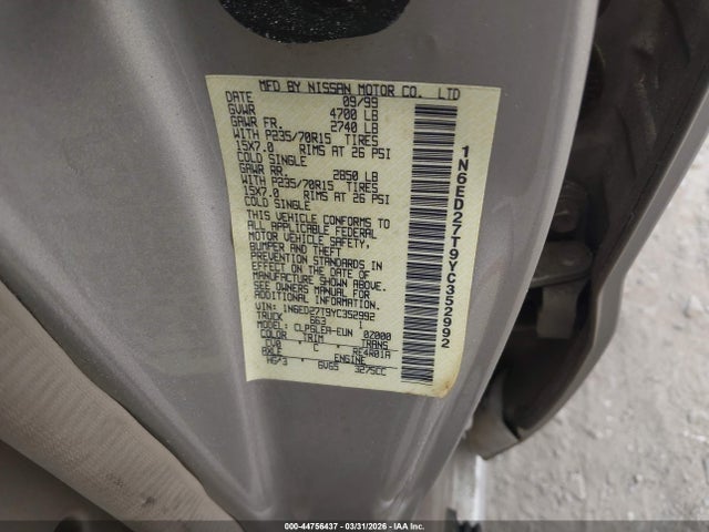 2000 NISSAN FRONTIER 1N6ED27T9YC352992 Photo 8