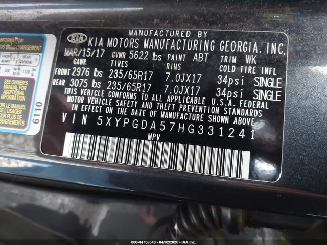 2017 KIA SORENTO 5XYPGDA57HG331241 Photo 8