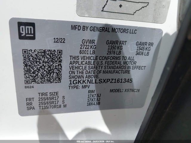 Продаж на аукціоні авто 2023 Gmc Acadia Awd At4, vin: 1GKKNLLSXPZ161345, номер лоту: 44756564
