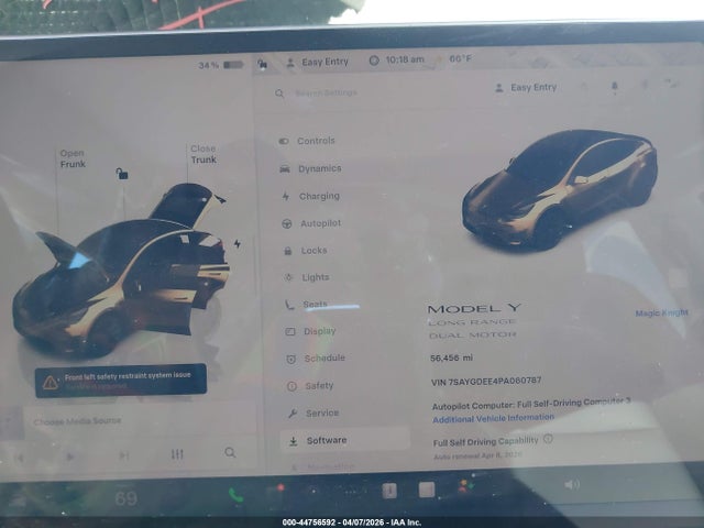 Продажа на аукционе авто 2023 Tesla Model Y Awd/long Range Dual Motor All-wheel Drive, vin: 7SAYGDEE4PA060787, номер лота: 44756592