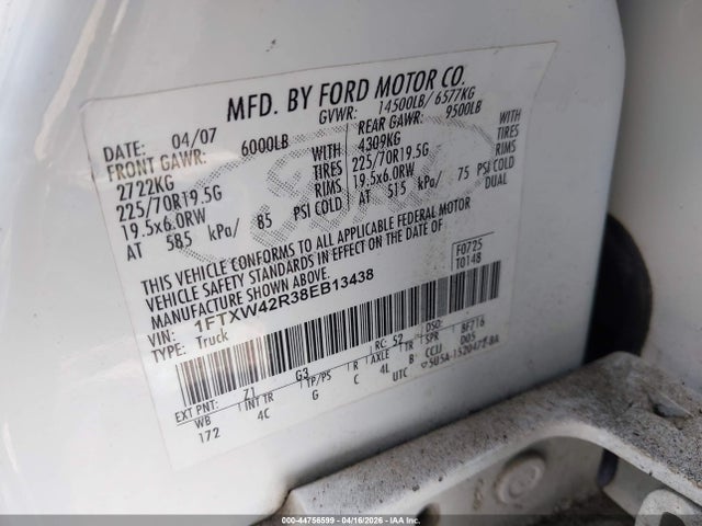 Aukcja sprzedaży 2008 Ford F-450, vin: 1FTXW42R38EB13438, numer aukcji: 44756599