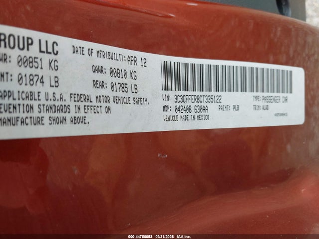 2012 FIAT 500C 3C3CFFER8CT335122 Photo 8