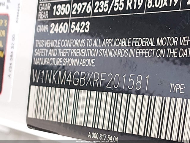 W1NKM4GBXRF201581 Mercedes-Benz Glc 300 Suv