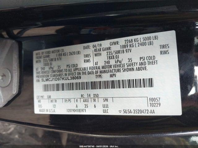 2019 LINCOLN MKC 5LMCJ1D97KUL38069 Photo 8