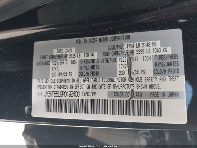 JM3KFBBL9R0492400 Mazda Cx-5 2.5 S Select