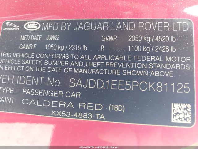 Jaguar F-type P450 Rwd Automatic 2023 SAJDD1EE5PCK81125 Image 9