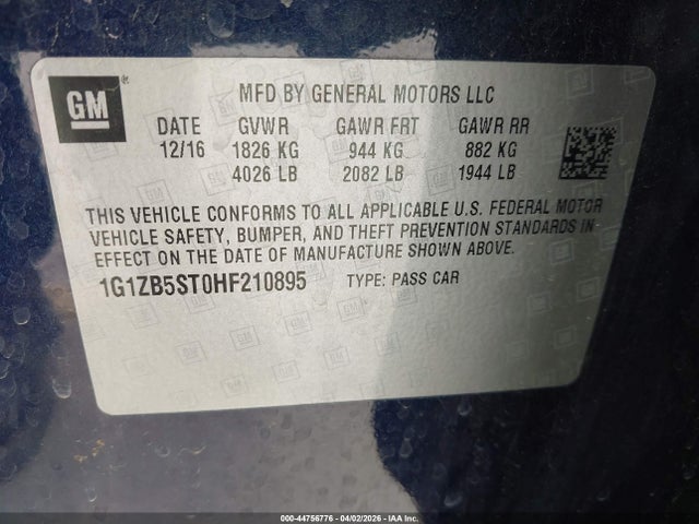 1G1ZB5ST0HF210895 Chevrolet MALIBU LS