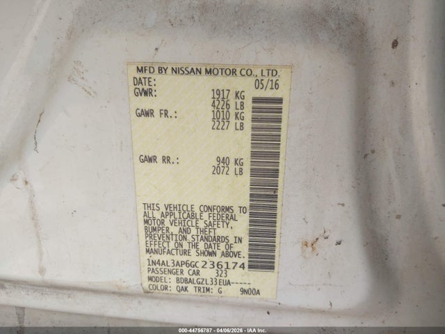 2016 NISSAN ALTIMA 1N4AL3AP6GC236174 Photo 8