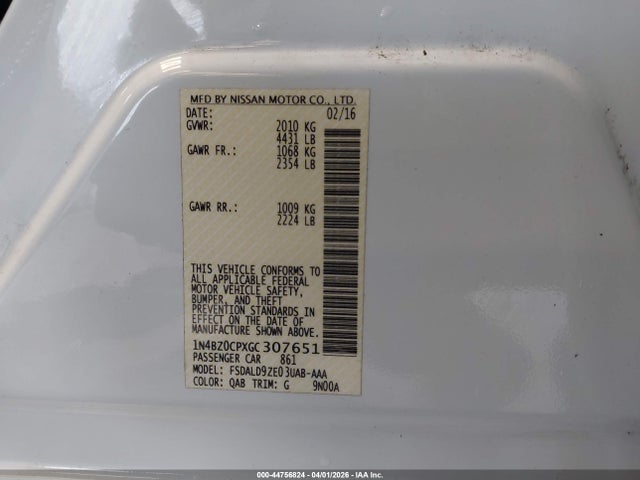 2016 NISSAN LEAF 1N4BZ0CPXGC307651 Photo 8