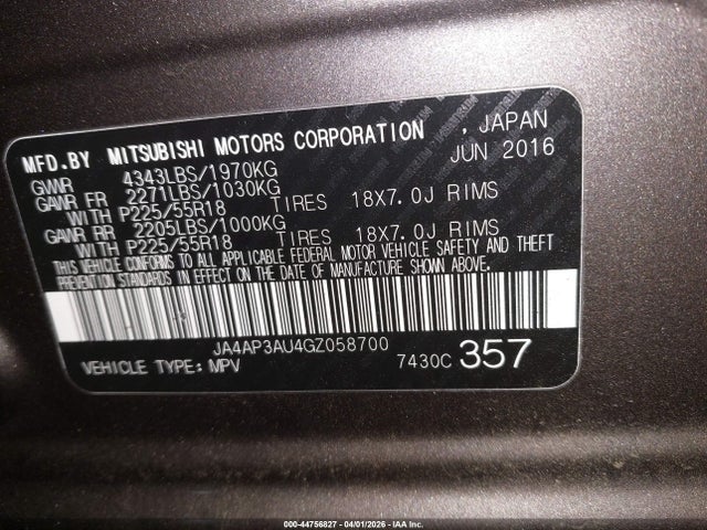 JA4AP3AU4GZ058700 Mitsubishi Outlander Sport 2.0 Es
