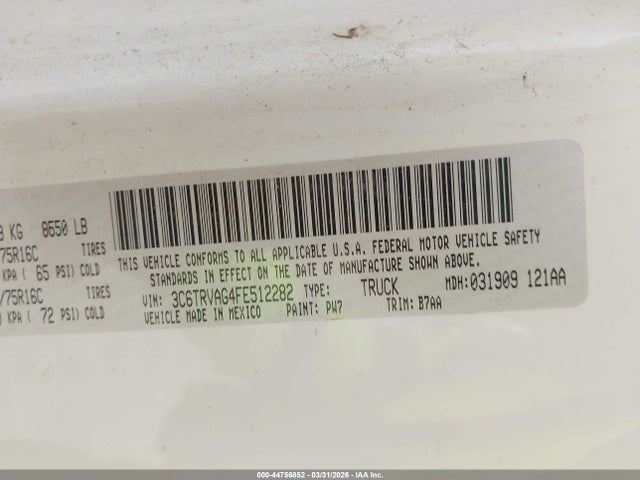 2015 RAM PROMASTER 1500 3C6TRVAG4FE512282 Photo 8