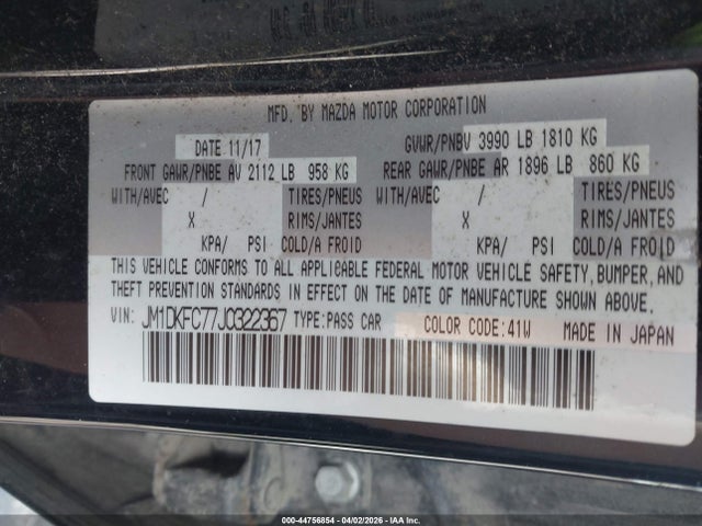 Продаж на аукціоні авто 2018 Mazda Cx-3 Touring, vin: JM1DKFC77J0322367, номер лоту: 44756854