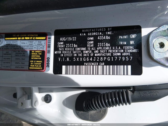 Aukcja sprzedaży 2023 Kia K5 Gt-line, vin: 5XXG64J28PG177957, numer aukcji: 44756877
