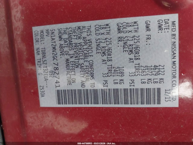 Nissan Rogue Sl 2016 5N1AT2MV2GC782741 Image 9