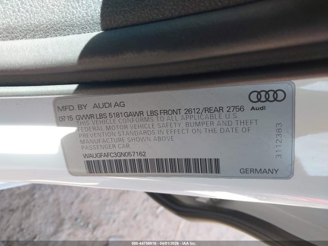 Aukcja sprzedaży 2016 Audi A6 2.0t Premium Plus, vin: WAUGFAFC3GN057162, numer aukcji: 44756916