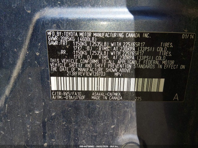 Toyota Rav4 Xle 2014 2T3RFREV1EW139703 Image 9
