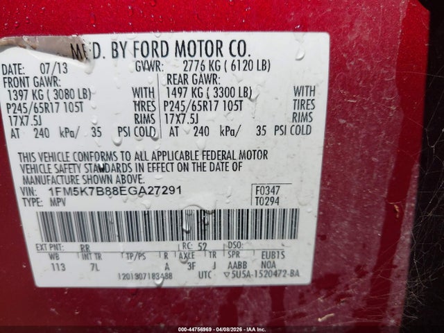 Ford Explorer 2014 1FM5K7B88EGA27291 Image 9