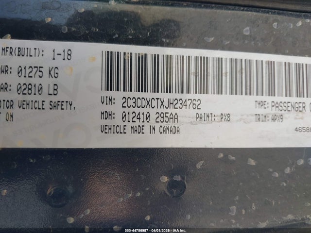 Aukcja sprzedaży 2018 Dodge Charger R/t Rwd, vin: 2C3CDXCTXJH234762, numer aukcji: 44756987