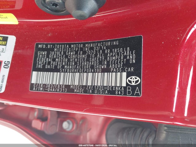 Toyota Corolla Le Plus 2014 5YFBURHE0EP084190 Image 9