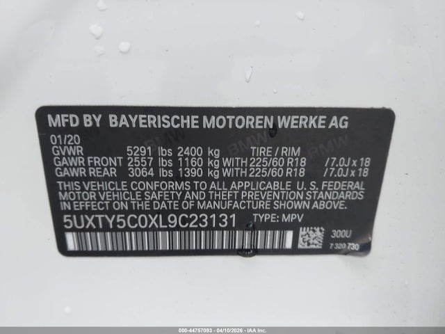 5UXTY5C0XL9C23131 BMW X3 Xdrive30i