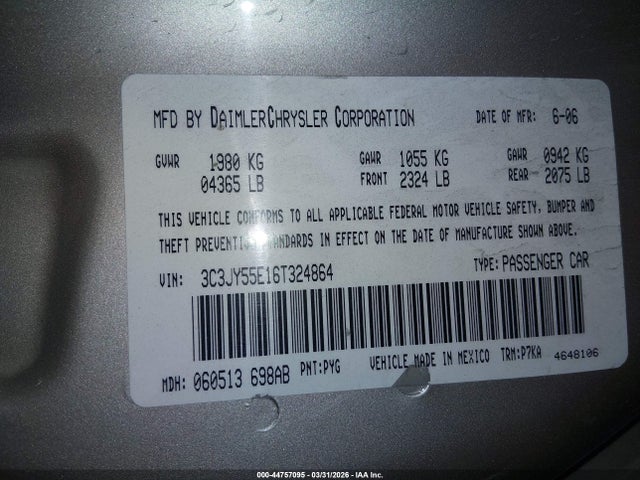 2006 CHRYSLER PT CRUISER 3C3JY55E16T324864 Photo 8