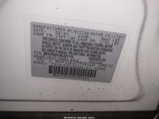 3N1CP5CV1RL521115 Nissan Kicks Sv Xtronic Cvt