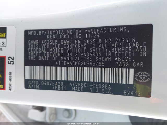 Toyota CAMRY SE 2025 4T1DAACK6SU565765 Image 9