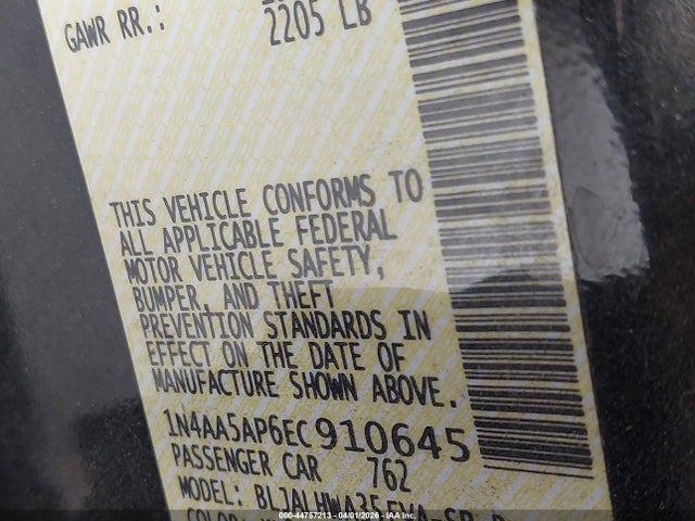 2014 NISSAN MAXIMA 1N4AA5AP6EC910645 Photo 8