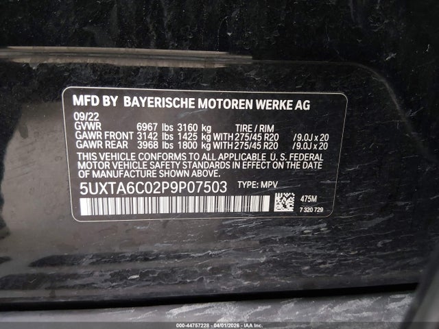 Продаж на аукціоні авто 2023 Bmw X5 Phev Xdrive45e, vin: 5UXTA6C02P9P07503, номер лоту: 44757228