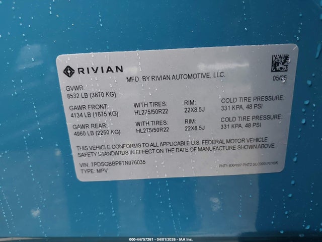 Rivian R1s Tri Motor Max Pack 2026 7PDSGBBP9TN076035 Image 9