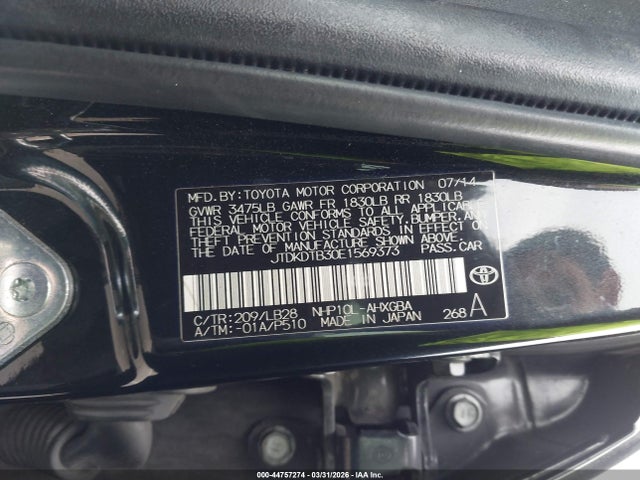 JTDKDTB30E1569373 Toyota Prius C Four