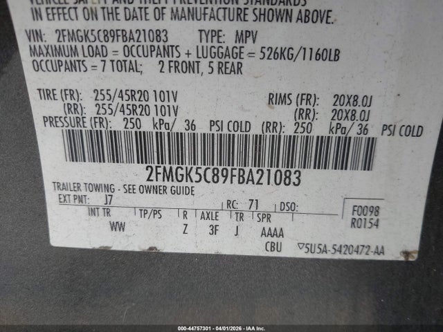 2015 FORD FLEX 2FMGK5C89FBA21083 Photo 8