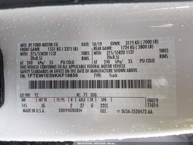 Ford F-150 Xl 2019 1FTEW1E59KKF18856 Image 9