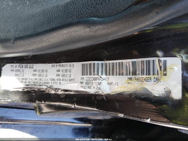 2015 Chrysler 200 Limited მანქანა იყიდება აუქციონზე, vin: 1C3CCCAB0FN734417, აუქციონის ნომერი: 44757306