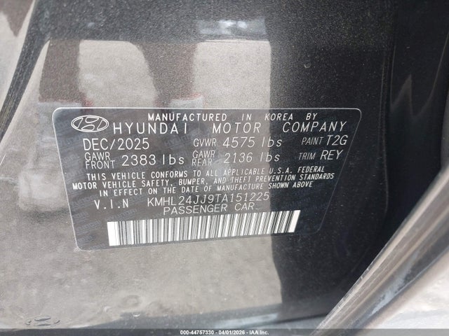 KMHL24JJ9TA151225 Hyundai Sonata Hybrid Blue